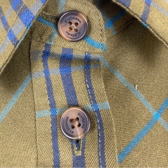 Duluth Trading Co. Olive Green Wool Blend Plaid Shirt Hiking Farmcore Sz XS - Picture 16 of 16